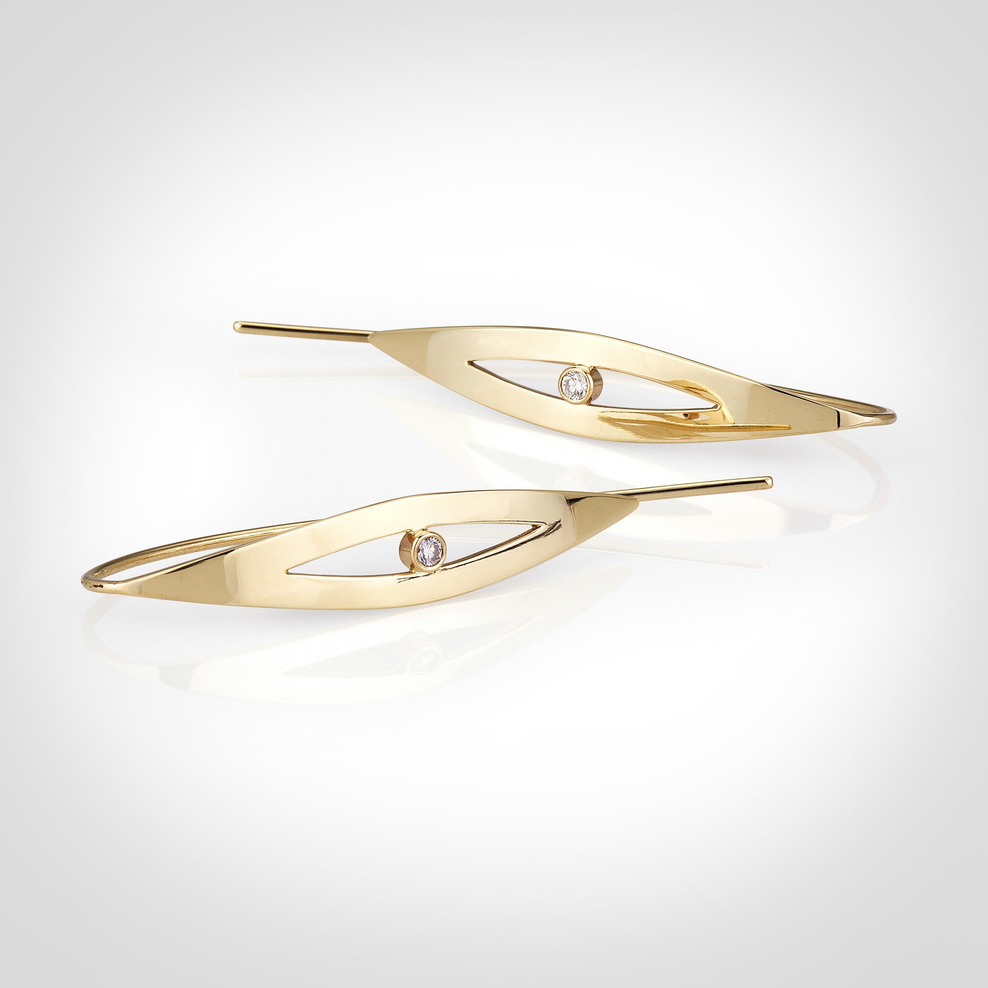 Birch - 14k gold / diamonds earrings