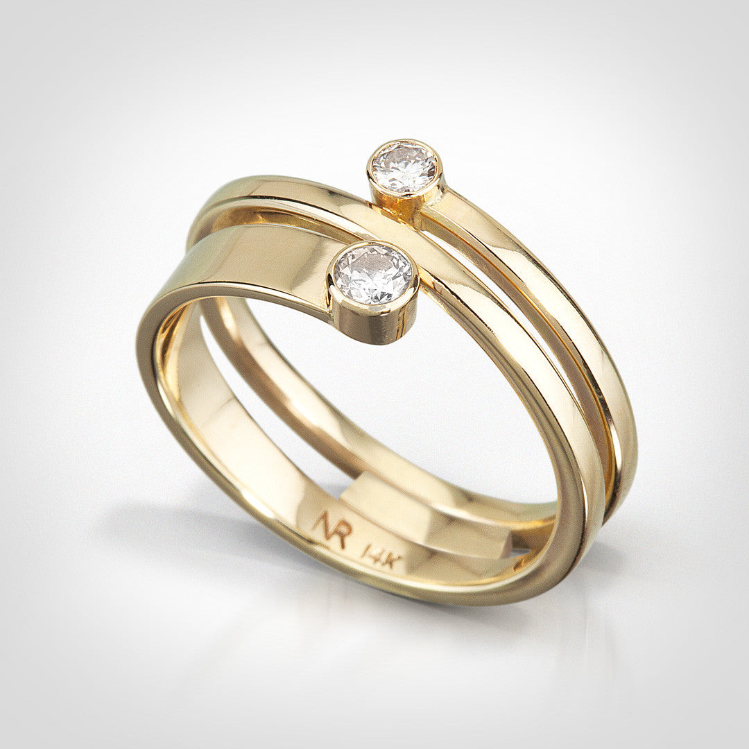 Camden-14K yellow gold. White diamonds-Custom ring