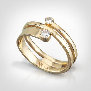 Camden-14K yellow gold. White diamonds-Custom ring
