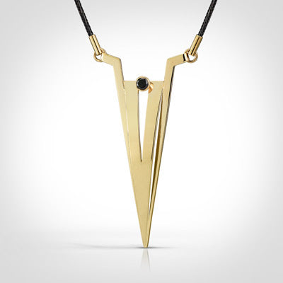 Wolstan - 14k gold / black diamond necklace